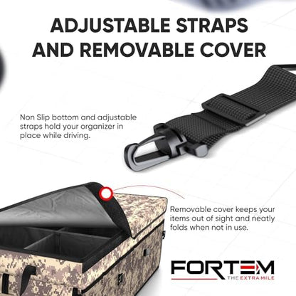 FORTEM Trunk Organizer - Foldable Car Organizer & Storage for SUVs & Trucks