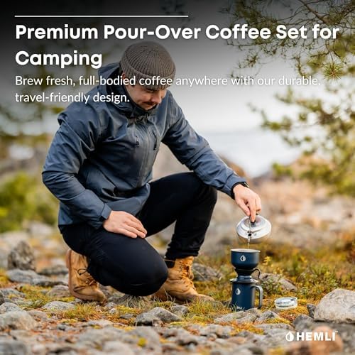 16 oz Pour Over Camping Coffee Maker Set– Vacuum Insulated Mug with Leakproof Lid, Stainless Steel Micro Filter, Portable Coffee Maker for Camping, Travel & Outdoor Adventures