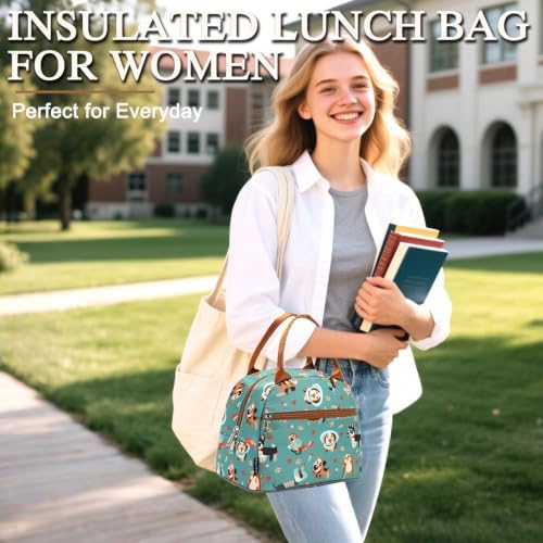 FlowFly Insulated Lunch Cooler Bag - Tote Bag Organizer for Women/Men, Dog