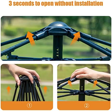 HUHJYUGE 2/4 Person Tent Water Resistant, Instant Pop Up Tent for Camping Weatherproof, Easy Setup Beach Tent Sun Shelter, Ventilated Mesh Windows, for Backpacking, Hiking (B 3 Person)
