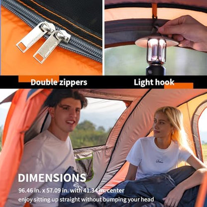 EchoSmile Instant Pop Up Camping Tent, 2/4/6 Person Easy Setup Tent