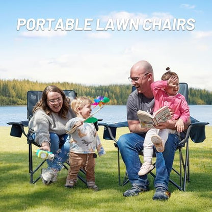 Timber Ridge 2 Pack Oversized Folding Camping Chair for Adults
