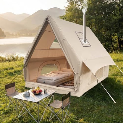 Qeroo® Luxury Inflatable Camping Tent for 1-2 Person, 600D Oxford Air Tent with Pump, 5 Min Setup, Waterproof & Windproof, All-Season Portable Glamping Tent,Durable Shelter,Lightweight & Easy to Carry