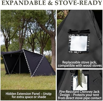 TOMOUNT Bivy Tent Canvas Shelter for Camping for Two Person