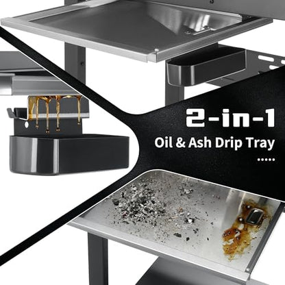 SKOK 4 Burner 3-in-1 Charcoal/Gas/Griddle Combo Outdoor Grill
