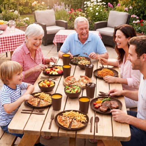 28 Piece Dinnerware Set for 4, Unbreakable Plates and Bowls Sets