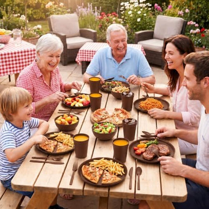 28 Piece Dinnerware Set for 4, Unbreakable Plates and Bowls Sets