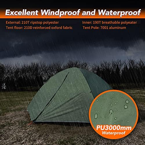 MC TOMOUNT Backpacking Tent 1-2 Person Waterproof Lightweight Camping Tent