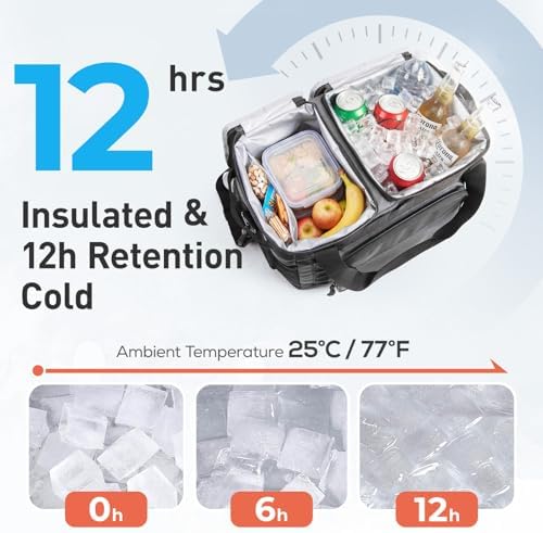 TOURIT 2-Zone Soft Cooler Bag 30/48 Cans, Dry & Wet Insulated Beach Cooler
