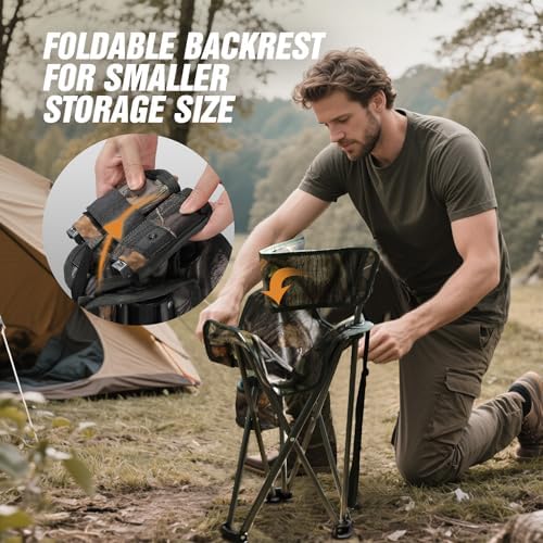 REDCAMP 2 Pack Tall Tripod Chairs for Adults, Folding Lightweight Portable Golf Chairs