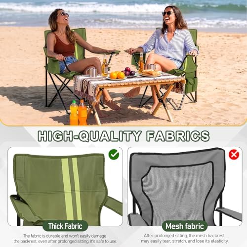 Outvita Portable Camping Chair with Insulated Cooler & Bag Green