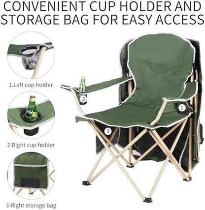 VTOY Portable Folding Camping Chair with Canopy, Outdoor Sun Shade Chair