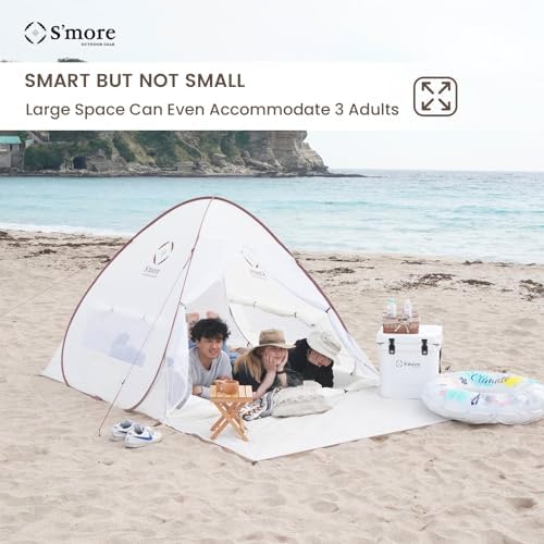 S'More 1/2 Person Beach Tent, Lightweight & Easy Set Up Pop up Tent, UFP 30+ Quick Portable Sun Shade Shelter for Beach,Picnic, Backyard, Festival
