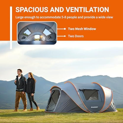 EchoSmile Instant Pop Up Camping Tent, 2/4/6 Person Easy Setup Tent