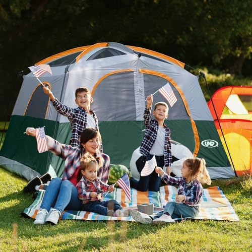 UNP 6 Person Tents for Camping Waterproof Family Cabin Tent with Rainfly
