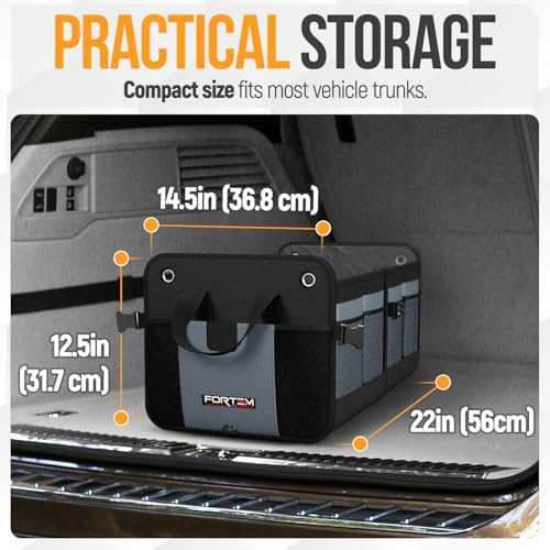 FORTEM Trunk Organizer - Collapsible Car Organizer & Storage Bag for SUVs