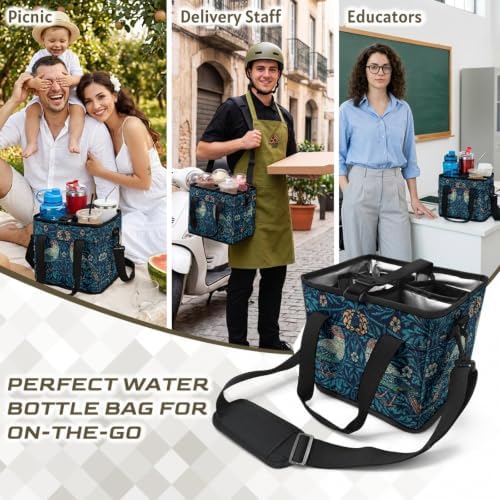 Vintage Printed Insulated Collapsible Cooler Bag,Leak‑Proof Lining