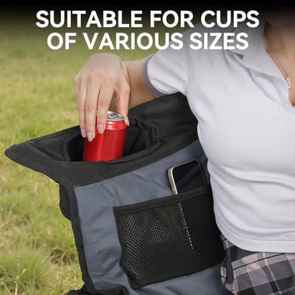 Oversized Double Camping Chair Padded Camping Chairs for Adults,Black