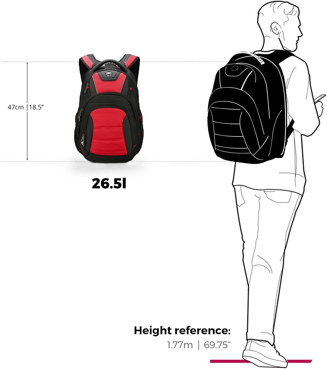 Swissdigital Design Men's Laptop Backpack for College and Business Travel with Integrated USB Charging Port and RFID Protection Fits 15.6" Laptops | J14-41