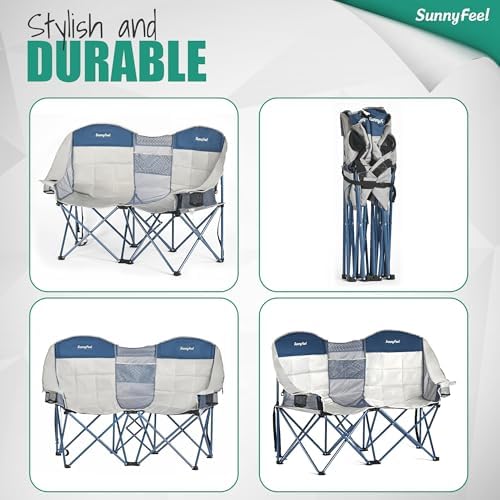 SUNNYFEEL Double Camping Chair Oversized Loveseat for Adults