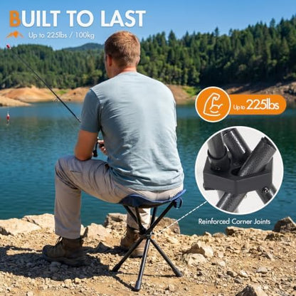 Portal Tall Folding Tripod Stool Portable Tripod Chair for Outdoor Camping