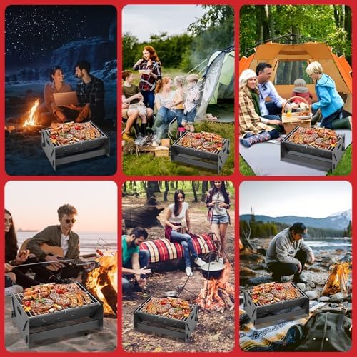 15.9" Foldable Portable Camping Charcoal Grill