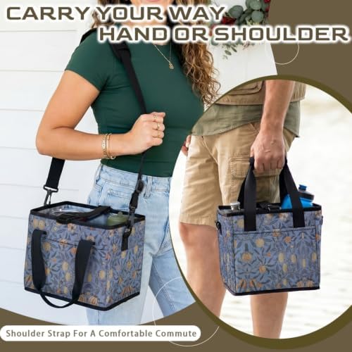 William Morris Style Print Foldable Softside Cooler Bag for Car