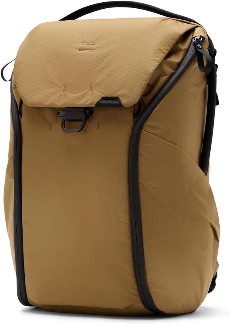 Peak Design Everyday Backpack 30L, Coyote, MagLatch Top, Dual Side Access, FlexFold Dividers, Fits 15" or 16" Laptop, For Camera Carry, Daily Commutes or Travel, Versatile Backpack for Men & Women