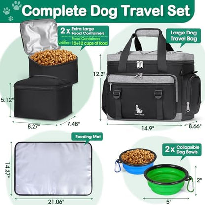 IGOLUMON Dog Travel Bag Large Waterproof Pet Travel Bags Set for Supplies