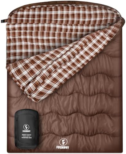 0 Degree Cotton Flannel Double Sleeping Bag for Adults