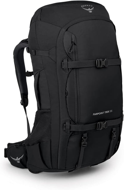 Osprey Farpoint Trek 55L Men's Travel Backpack, Black