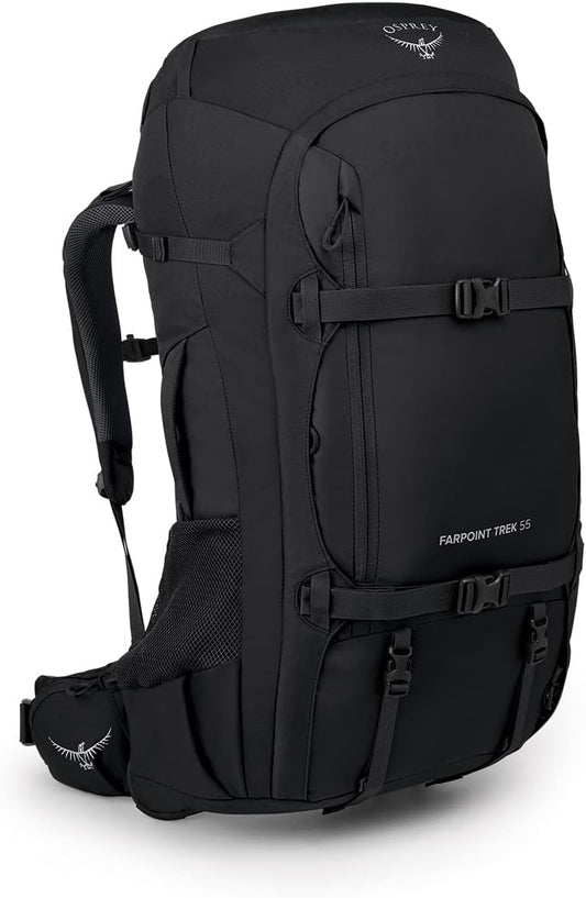 Osprey Farpoint Trek 55L Men's Travel Backpack, Black