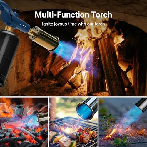 ThermoMaven Propane Torch Gun, Adjustable Cooking Torch Lighter, Blue