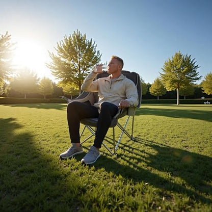 VEVOR Oversized Camping Chairs, Heavy Duty Portable Folding Camp Chairs