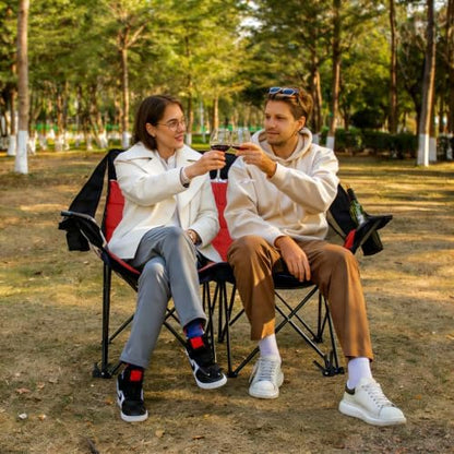 700LBS 2-Person Heavy Duty Double Camping Chair Loveseat Red