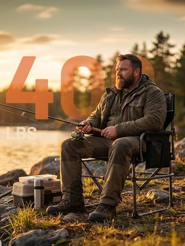 TIMBER RIDGE 400lbs Heavy Duty Camping Chair Portable Directors Chair