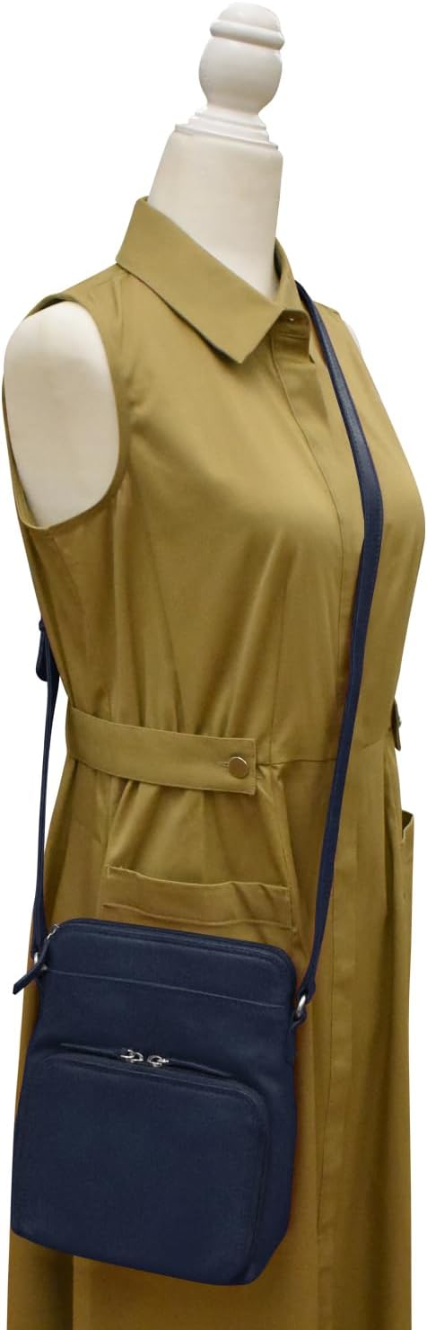 ili New York Genuine Leather Crossbody Bags for Women - Premium RFID Blocking Shoulder Bag Organizer with Adjustable Strap