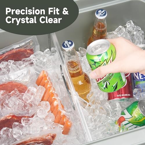 LUVCOSY Transparent Acrylic Divider Compatible with YETI Roadie 48 & 60 Cooler Accessories, Cooler Organizer with High Visibility, Durable and Easy Clean, Designed for Camping and Outdoor