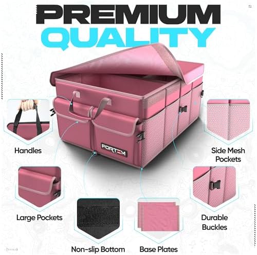 FORTEM Trunk Organizer - Foldable Car Organizer & Storage for SUVs & Trucks