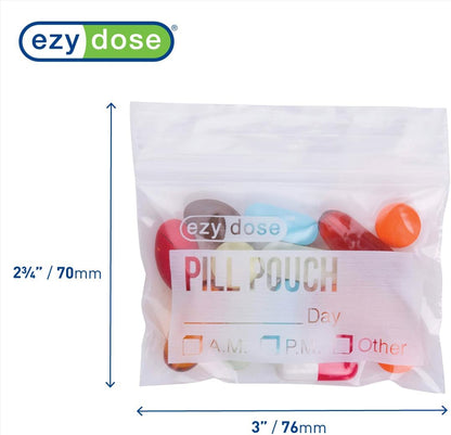 Ezy Dose Disposable Pill Pouches, Pill and Vitamin Storage, Clear, 50 Count