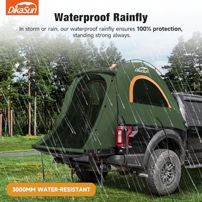 Truck Bed Tent, Double Layer Pickup Tent Bed, Waterproof PU3000mm, Truck Tent for Camping(Orange-Grey)