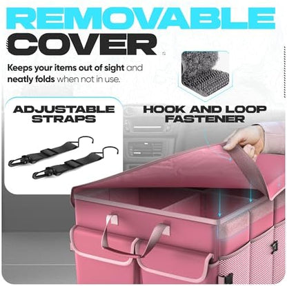 FORTEM Trunk Organizer - Foldable Car Organizer with Cooler for SUV, Trucks