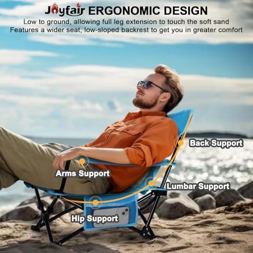 Joyfair Beach Camping Chair (2 Pack), Folding Chair for Adults (Blue)