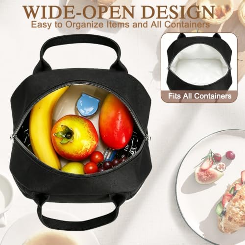 FlowFly Insulated Lunch Cooler Bag - Tote Bag Organizer for Women/Men, Black