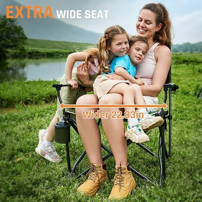 DMH OUTDOORS Oversized Heavy Duty Camping Chairs for Adults 400LBS Capacity