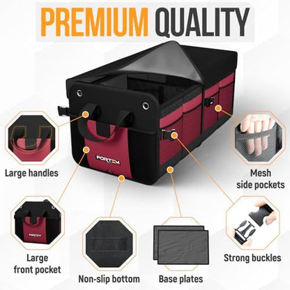 FORTEM Trunk Organizer - Collapsible Car Organizer & Storage Bag for SUVs