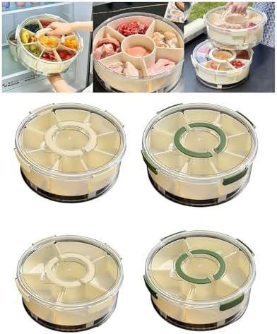 ljhnba Multi Compartment Food Organiser with Ice Retention Tray for Hiking Travel Fruit Snacks Organization Tool Camping Picnics Insulated Food Container