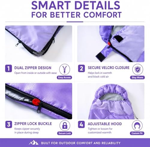 Sleeping Bags for Adults & Kids - Lightweight Camping Sleeping Bag