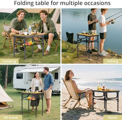 Anbte 2ft Camping Table Foldable, 24" x 16" Small Folding Table Portable