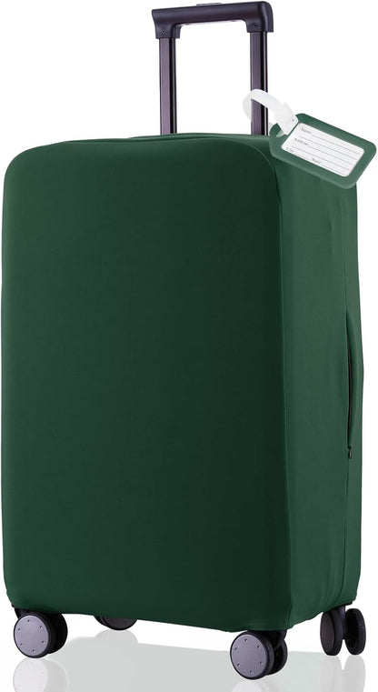 Travel Luggage Cover Suitcase Protector Scratch-Resistant Fit 19-31 Inch Suitcase, Not Included Suitcase (Avocado Green, S(19-21 inch))